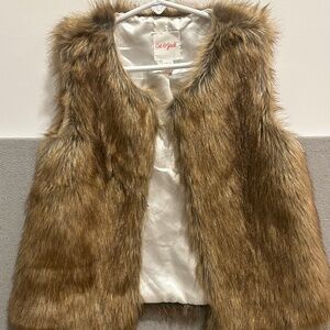 Cat & Jack faux fur girls vest